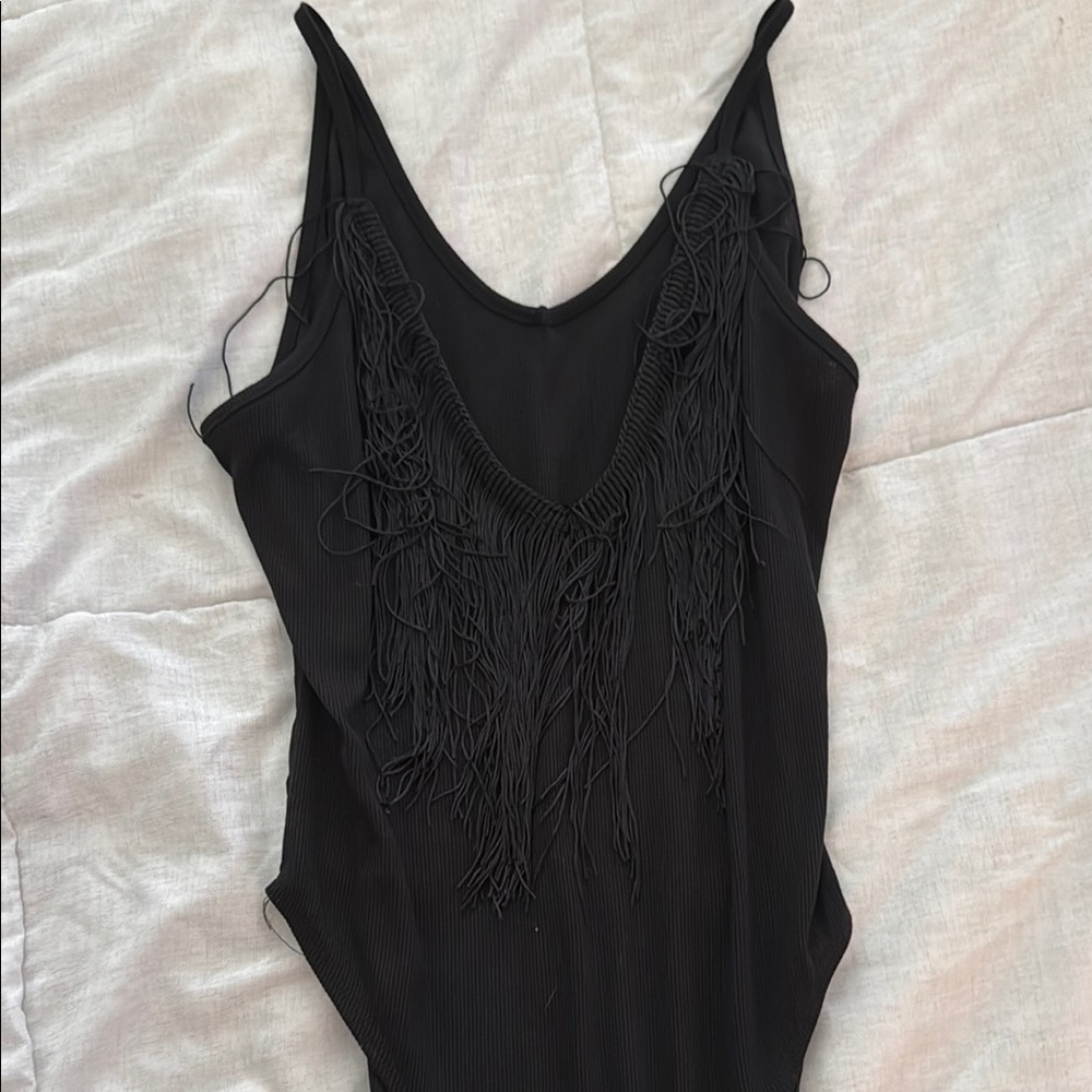 Black Fringe Top